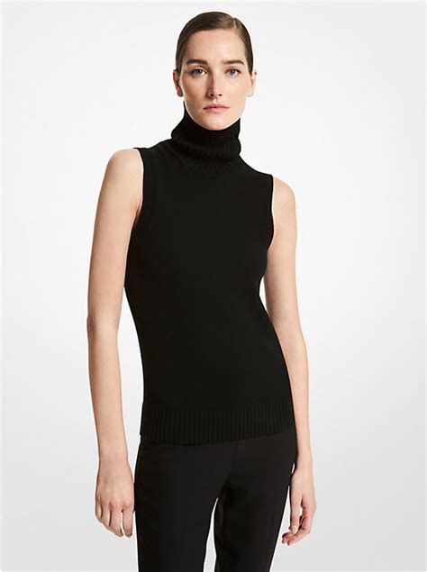 michael kors collection sweater|michael kors sleeveless turtleneck sweater.